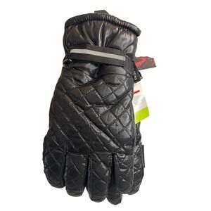 Women's Black Quilted Thinsulate Ski Gloves M/L Peak Touch Waterproof Breathable